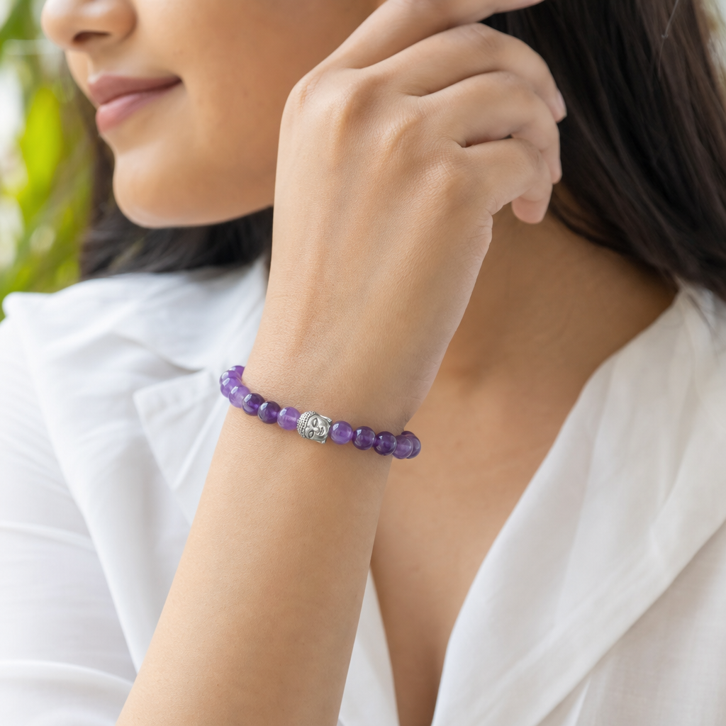 Woman wearing Amethyst Bracelet