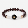 Capricorn (मकर राशि) Zodiac Garnet & Milky Quartz Bracelet for Women product display image