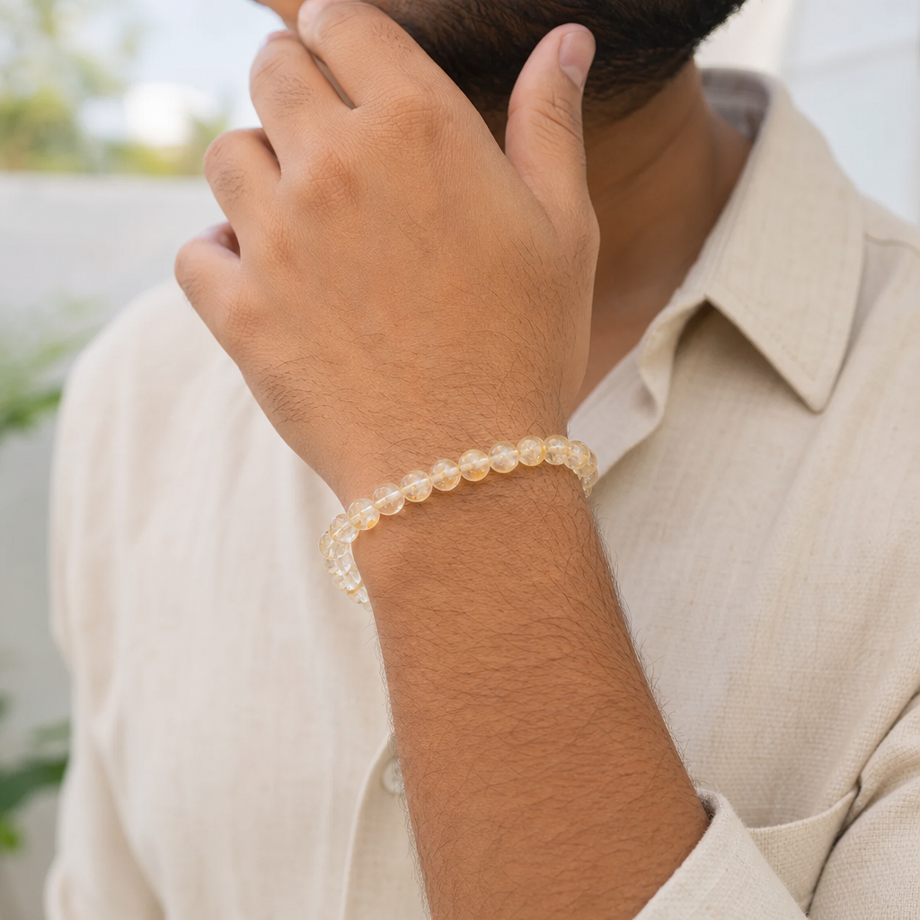 Man wearing Citrine Bracelet - The Merchant's Stone