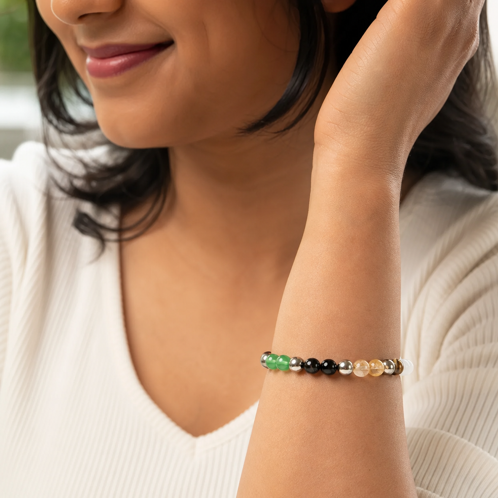 Woman wearing Dhan Lakshmi Bracelet