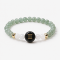 Gemini (मिथुन राशि) Zodiac Green Aventurine & Milky Quartz Bracelet for Women product display image