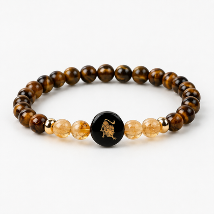 Leo (सिंह राशि) Zodiac Tiger Eye & Citrine Bracelet for Women product display image