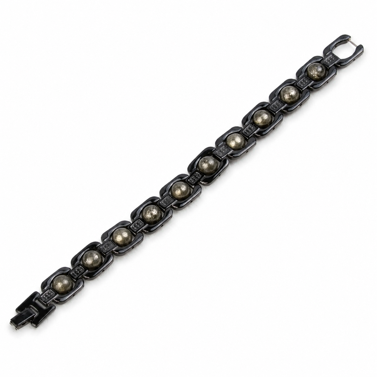 Metal Raw Pyrite Bracelet - Black product display image