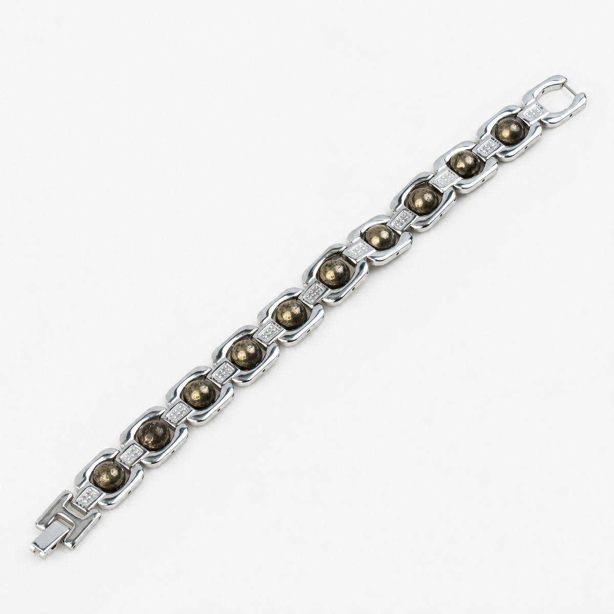 Metal Raw Pyrite Bracelet - Silver product display image