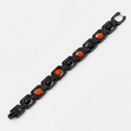 Metal Rudraksha and Karungali Bracelet - Black product display image