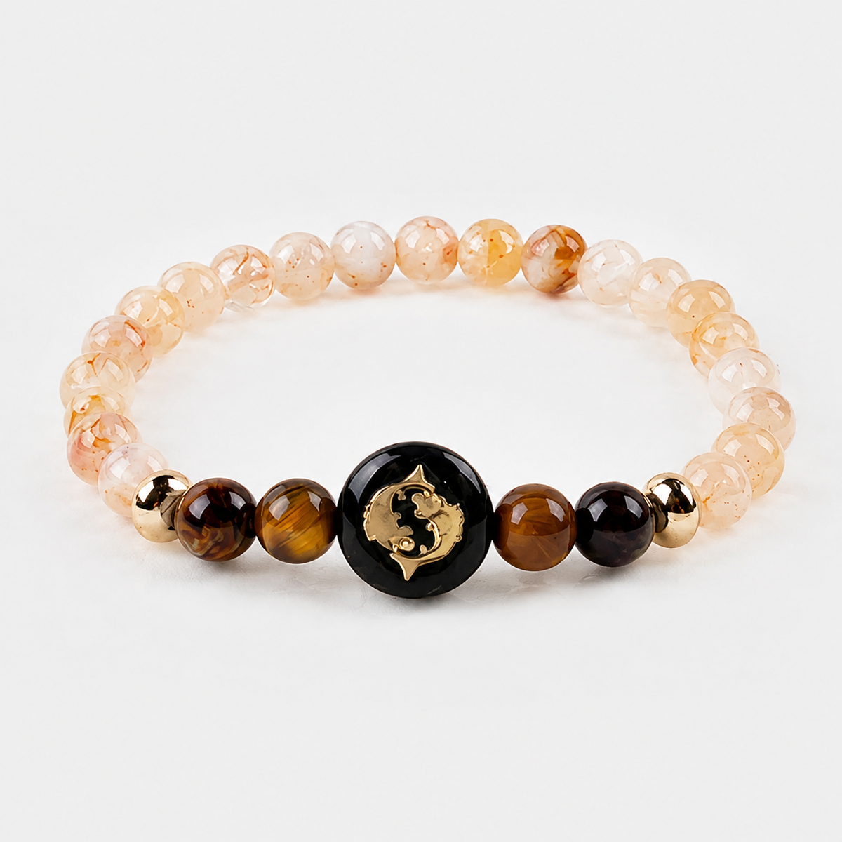 Pisces (मीन राशि) Zodiac Citrine & Tiger Eye Bracelet for Women product display image