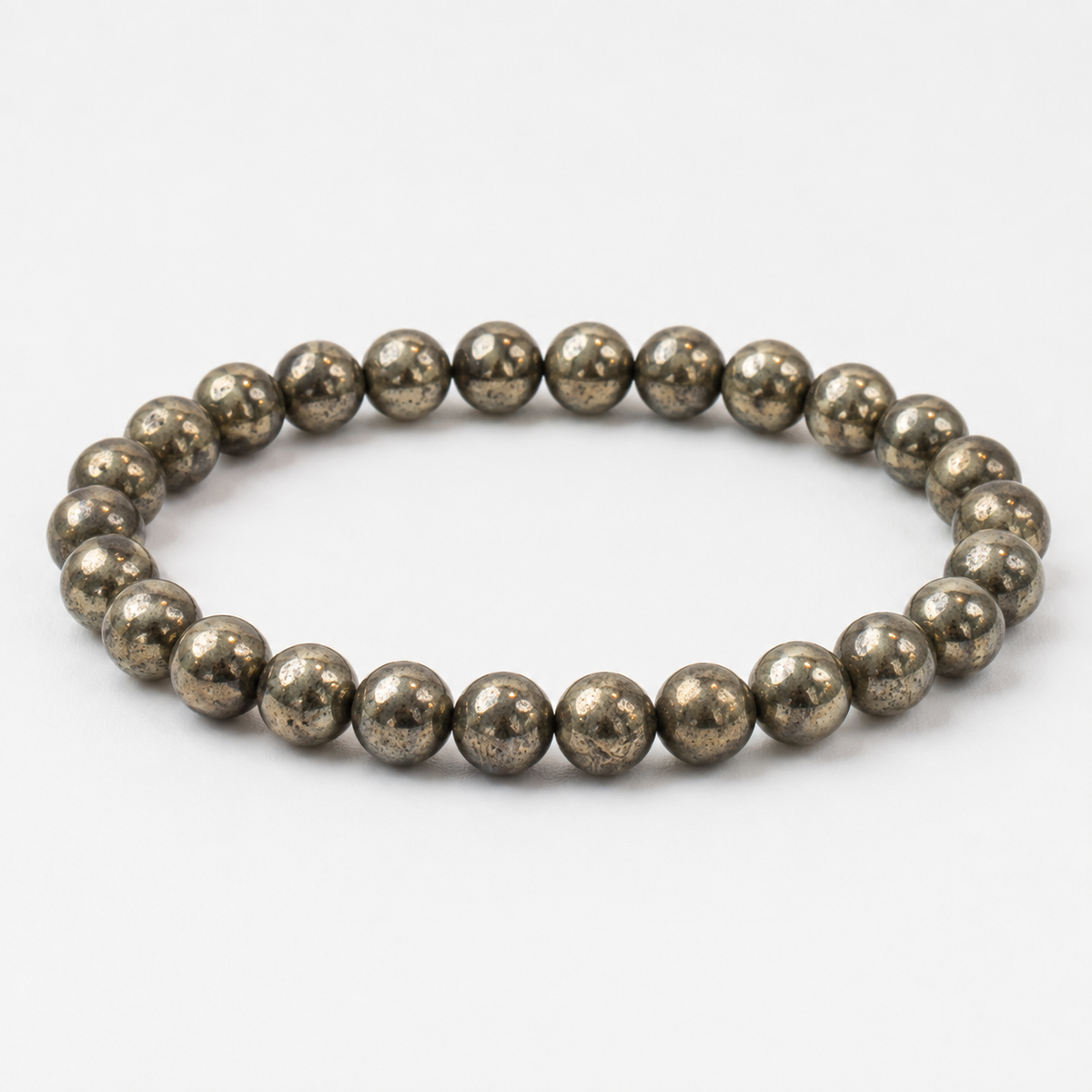 Raw Pyrite Bracelet (Women - 6mm Beads) product display image