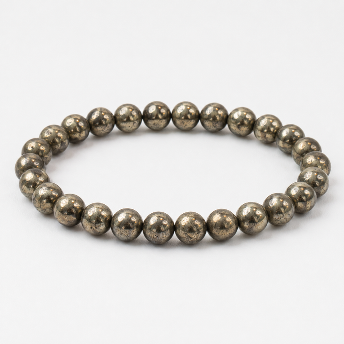 Raw Pyrite Bracelet (Women - 6mm Beads) product display image
