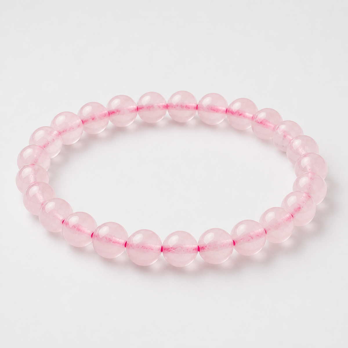 Rose Quartz Bracelet (Women - 6mm Beads) product display image