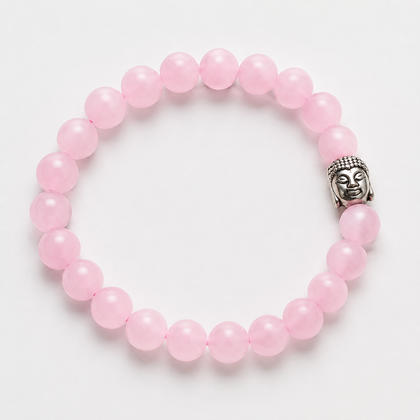 Rose Quartz Bracelet with Buddha product display image