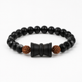 Rudraksha Karungali Healing Bracelet With Damru 8mm product display image