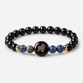 Sagittarius (धनु राशि) Zodiac Black Obsidian & Lapis Lazuli Bracelet for Women product display image