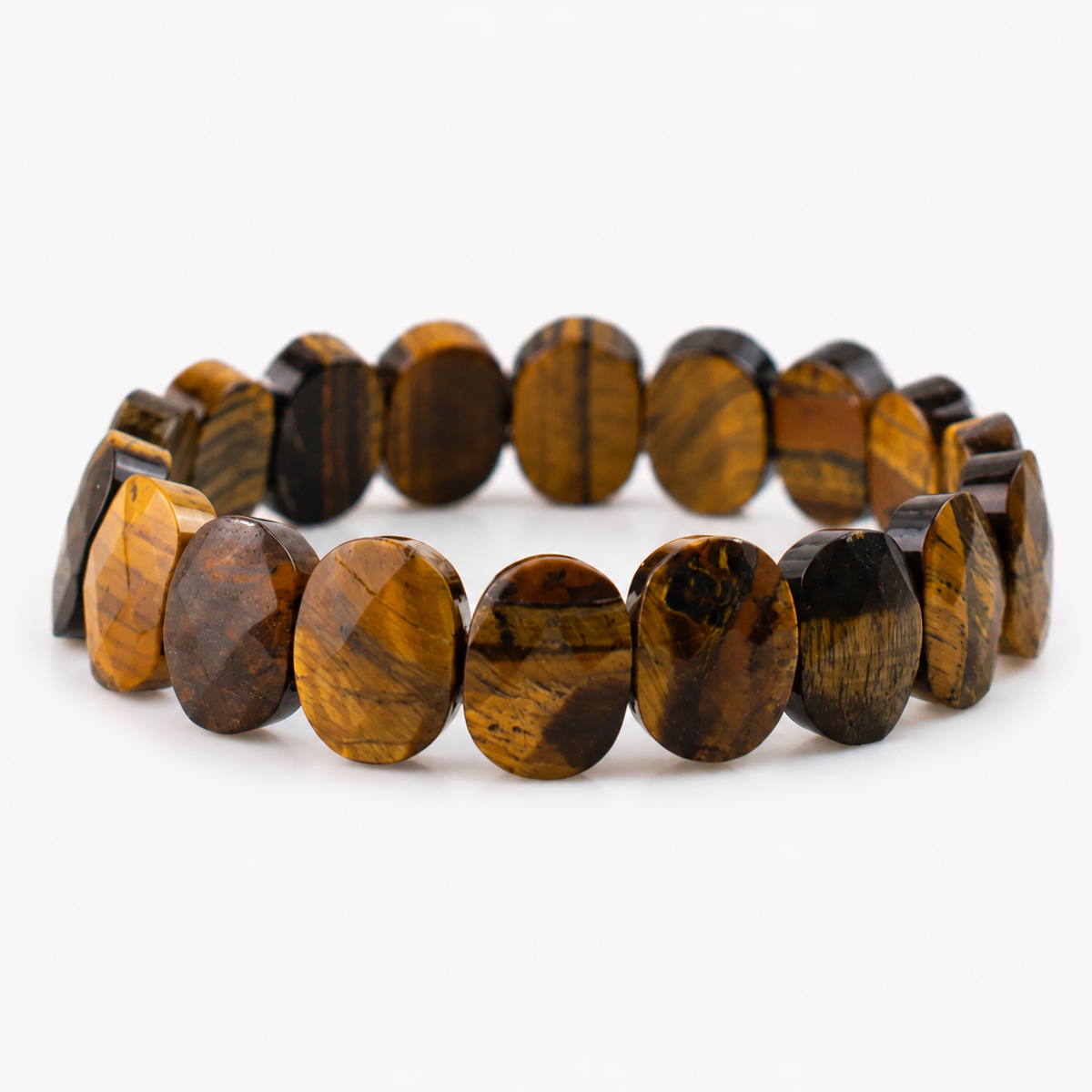 Tiger-Eye Flat-Beaded Bracelet product display image