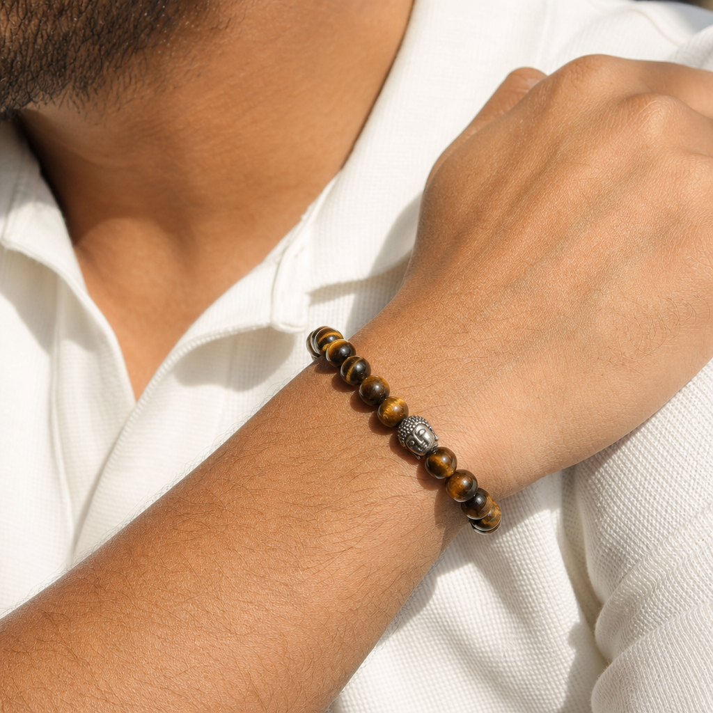 Man wearing Tiger Eye - The Celeb Bracelet