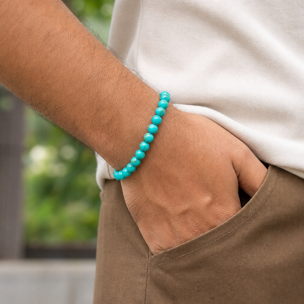 Man wearing Turquoise bracelet