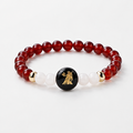 Virgo (कन्या राशि) Zodiac Carnelian & Milky Quartz Bracelet for Women product display image
